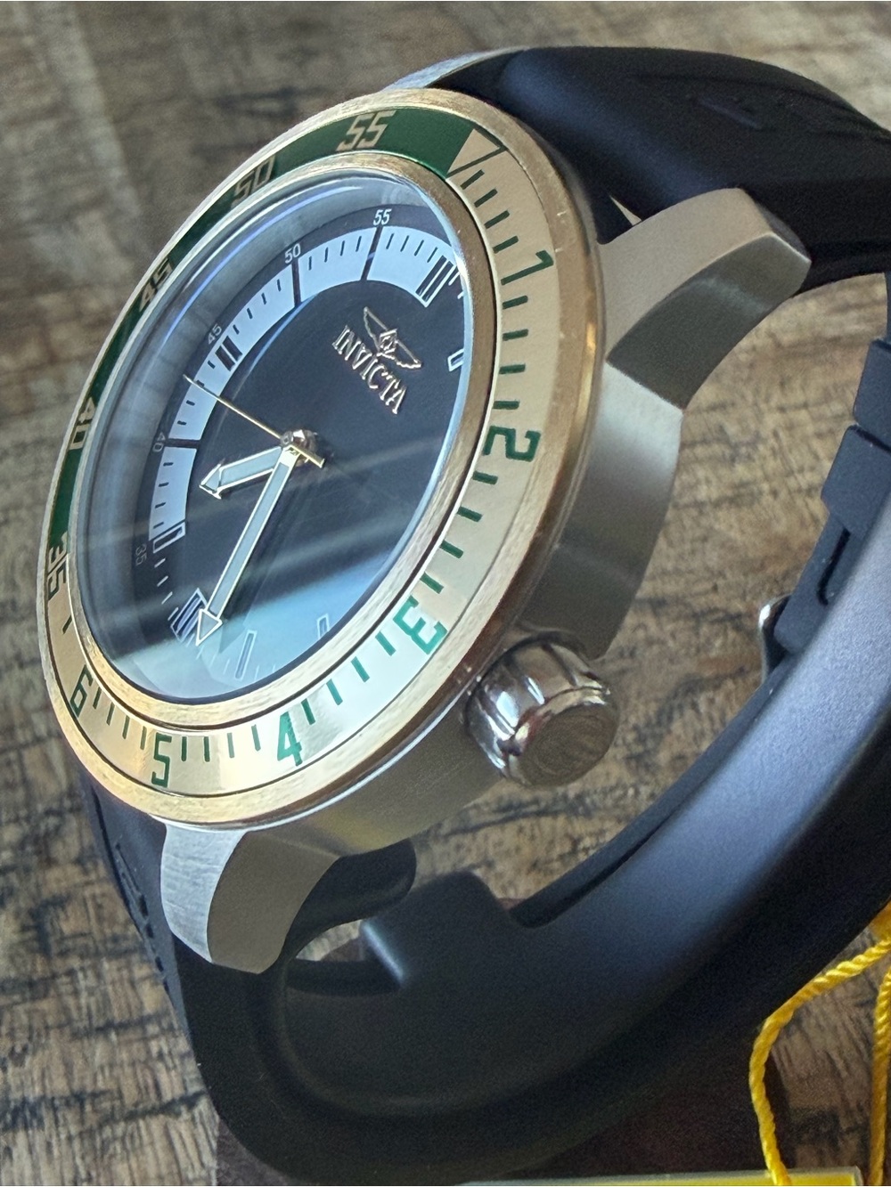 NEW Invicta Specialty Compass Two-Tone Green Bezel Watch 45mm- 100M WR NIB - Picture 3 of 8